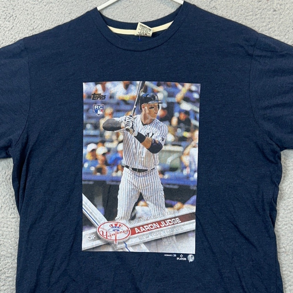 New York Yankees Homage T-Shirt Mens Large Blue Aaron Judge MLB Baseball Topps